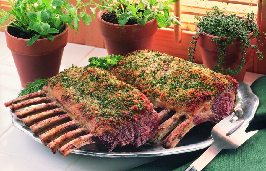 Rack of Lamb topped with Fresh Herbs